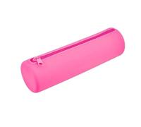 Bolsa De Almacenamiento De Maquillaje Small Square Silicone Cosmetic Storage Bag Large Capacity Travel Makeup Brush Holder Portable Waterproof Organizer(Rose Red-Round)