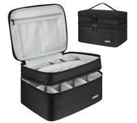 Bolsa de almacenamiento de medicamentos, bolsa organizadora de botellas de píldoras de doble capa vacía con cremallera con cerradura y divisor ajustable, bolsa de transporte de medicamentos para