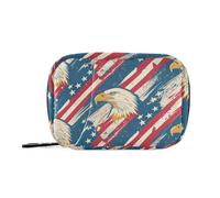 Bolsa de almacenamiento de medicamentos con diseño de bandera americana con compartimentos desmontables, práctica bolsa de viaje para medicina