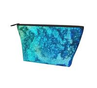 Bolsa de Almacenamiento de Moda Acuarela Mármol Turquesa Pequeña Bolsa de cosméticos con Cremallera Suave, Estuche portátil Duradero para lápices de Maquillaje para la Oficina Escuela al Aire Libre