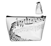 Bolsa de Almacenamiento de Moda con Notas Musicales abstractas, pequeña Bolsa de cosméticos con Cremallera Suave, Estuche portátil Duradero para lápices de Maquillaje para Oficina, Escuela, al Aire