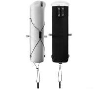 Bolsa de almacenamiento de nailon para bastón de senderismo, caja plegable para caña de pescar con correas ajustables para correr, chaleco mochila, organizador de equipo de trail running, negro y