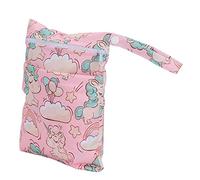 Bolsa de Almacenamiento de Pañales, Impermeable 25 X 20 Cm, Patrón Lindo No Tóxico, Mojado Y Seco, Bolsa de Pañales para Viajes(Unicornio rosa)