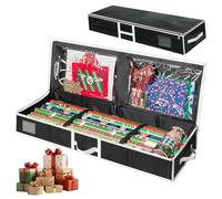 Bolsa de almacenamiento de papel de regalo, 104 x 36 x 16 cm, 600D, resistente al agua, Oxford para papel de regalo, organizador de papel de regalo con compartimentos, almacenamiento de rollos de