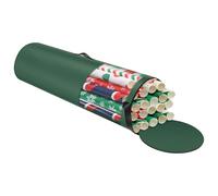 Bolsa de almacenamiento de papel de regalo de Navidad de 40 pulgadas, almacenamiento de papel de regalo de Navidad con asa y cremallera, soporte de papel de envoltura de tela Oxford con ventana de PVC