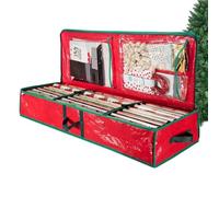 Bolsa de almacenamiento de papel de regalo de Navidad | Tela Oxford impermeable - Cesta para papel de regalo de fiesta - Para lazos, rollos, dormitorio, armario, mueble y estante