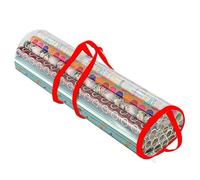 Bolsa de Almacenamiento de Papel de Regalo Gift Wrap Storage Bag Underbed Gift Wrapping Paper Organizer Easy Carrying Handles Clear Waterproof PVC Bag(Black)