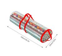 Bolsa de Almacenamiento de Papel de Regalo Gift Wrap Storage Bag Underbed Gift Wrapping Paper Organizer Easy Carrying Handles Clear Waterproof PVC Bag(Red)
