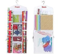 Bolsa de Almacenamiento de Papel de Regalo Hanging Gift Wrap Storage Organizer, Wrapping Paper Storage Hanging Gift Bag Organizer Station With Multiple Pockets(WHITE)