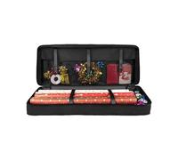 Bolsa de Almacenamiento de Papel de Regalo Oxford Fabric Storage Bag Folding Solid Color Decoration Organiser Large-capacity With Reinforced Handle Wrapping Paper Containers(Black)
