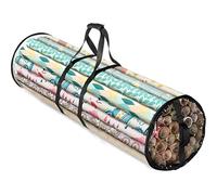 Bolsa de Almacenamiento de Papel de Regalo Wrapping Paper Storage Bag Clear Waterproof Storage Bin Container Gift Wrap Organizer Stores Holiday Organizer(Black)