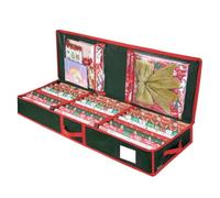 Bolsa de Almacenamiento de Papel de Regalo Wrapping Paper Storage Organizer bag for Christmas Gifts Paper, Underbed Storage Container with Interior Pockets, Fits 24 Rolls(Green)