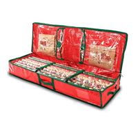 Bolsa de Almacenamiento de Papel de Regalo Wrapping Paper Storage Organizer bag for Christmas Gifts Paper, Underbed Storage Container with Interior Pockets, Fits 24 Rolls(Red)