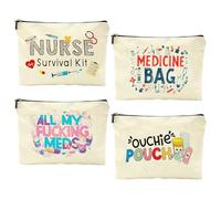 Bolsa De Almacenamiento De Pastillas De 4 Piezas, Bolsa De Medicamentos Portátil para Salir, Bolsa De Medicamentos De Viaje, Adecuada para Personal De Enfermería, Pacientes con Enfermedades.