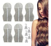 Bolsa de Almacenamiento de Pelucas con Forma de Reloj de Arenas, Soporte para Extensiones de Cabello Antienredos, Bolsas de Almacenamiento Portátiles para Pelucas con Perchas, para Múltiples Pelucas