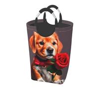 Bolsa de almacenamiento de ropa sucia con estampado de perro similar a un caballero, cesta de lavandería portátil para dormitorio/dormitorio/lavandería