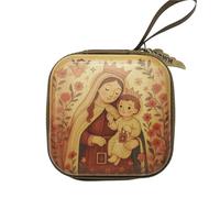 Bolsa de almacenamiento de rosario de oración multiusos, estuche cuadrado portátil para templo, reunión espiritual, organizador de joyas portátil