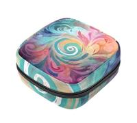 Bolsa de almacenamiento de servilletas sanitarias, abstracto, varios tonos, textura de remolino, bolsa para kit de primer período, bolsa para niñas y mujeres, bolsa de copa menstrual, bolsas de tampón