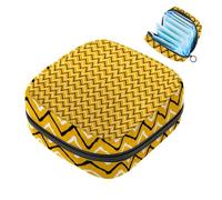 Bolsa de almacenamiento de servilletas sanitarias amarillas a rayas negras, bolsa grande para copa menstrual con cremallera, bolsa de almohadillas para el período, bolsa para almacenar panty forros,