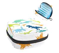 Bolsa de almacenamiento de servilletas sanitarias, bolsa de copa menstrual, bolsa de tampón, organizador de almohadillas de período para mujeres y niñas, patrón de dinosaurios