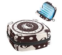 Bolsa de almacenamiento de servilletas sanitarias, bolsa de copa menstrual, bolsa de tampón, organizador de almohadillas de período para mujeres y niñas, constelación Yin Yang sol y luna