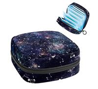 Bolsa de almacenamiento de servilletas sanitarias, bolsa de copa menstrual, bolsa de tampón, organizador de almohadillas de período para mujeres y niñas, cielo estrellado galaxia con constelación