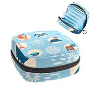 Bolsa de almacenamiento de servilletas sanitarias, bolsa de copa menstrual, bolsa de tampón, organizador de almohadillas de período para mujeres y niñas, símbolos de cultura tradicional japonesa