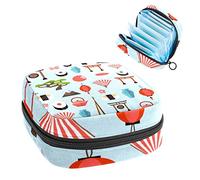Bolsa de almacenamiento de servilletas sanitarias, bolsa de copa menstrual, bolsa de tampón, organizador de almohadillas de período para mujeres y niñas, elementos de cultura japonesa