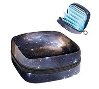 Bolsa de almacenamiento de servilletas sanitarias, bolsa de copa menstrual, bolsa de tampón, organizador de almohadillas de período para mujeres y niñas, cielo espacio exterior galaxia constelación