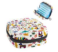 Bolsa de almacenamiento de servilletas sanitarias, bolsa de copa menstrual, bolsa de tampón, organizador de almohadillas de período para mujeres y niñas, símbolos tradicionales de México