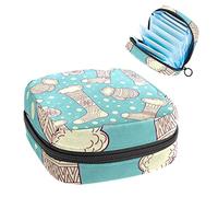 Bolsa de almacenamiento de servilletas sanitarias, bolsa de copa menstrual, bolsa de tampón, organizador de almohadillas de período para mujeres y niñas, manoplas y calcetines de lana