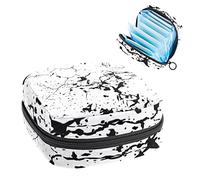 Bolsa de almacenamiento de servilletas sanitarias, bolsa de copa menstrual, bolsa de tampón, organizador de almohadillas de período para mujeres y niñas, textura grunge angustia