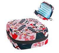 Bolsa de almacenamiento de servilletas sanitarias, bolsa de copa menstrual, bolsa de tampón, organizador de almohadillas de período para mujeres y niñas, símbolos de cultura japonesa