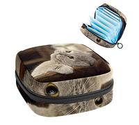 Bolsa de almacenamiento de servilletas sanitarias, bolsa de copa menstrual, bolsa de tampón, organizador de almohadillas de período para mujeres y niñas, gato travieso