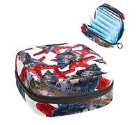 Bolsa de almacenamiento de servilletas sanitarias, bolsa de copa menstrual, bolsa de tampón, organizador de almohadillas de época para mujeres y niñas, pez estrella estrella roja y caracola