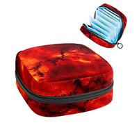 Bolsa de almacenamiento de servilletas sanitarias, bolsa de copa menstrual, bolsa de tampón, organizador de almohadillas de período para mujeres y niñas, rojo galaxias