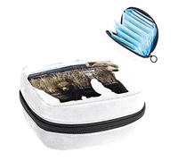 Bolsa de almacenamiento de servilletas sanitarias, bolsa de copa menstrual, bolsa de tampón, organizador de almohadillas de período para mujeres y niñas, oso grande y oso pequeño