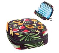 Bolsa de almacenamiento de servilletas sanitarias, bolsa de copa menstrual, bolsa de tampón, organizador de almohadillas de período para mujeres y niñas, caramelo de sandía, papaya y naranja