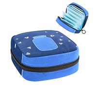 Bolsa de almacenamiento de servilletas sanitarias, bolsa de copa menstrual, bolsa de tampón, organizador de almohadillas de período para mujeres y niñas, luciérnaga azul
