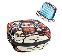 Bolsa de almacenamiento de servilletas sanitarias, bolsa de copa menstrual, bolsa de tampón, organizador de almohadillas de período para mujeres y niñas, lindo sombrero de panda de dibujos animados