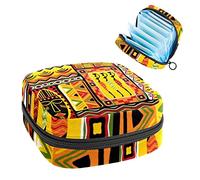 Bolsa de almacenamiento de servilletas sanitarias, bolsa de copa menstrual, bolsa de tampón, organizador de almohadillas de período para mujeres y niñas, adorno de cultura africana