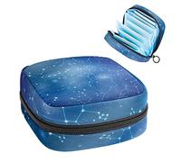 Bolsa de almacenamiento de servilletas sanitarias, bolsa de copa menstrual, bolsa de tampón, organizador de almohadillas de período para mujeres y niñas, galaxia de cielo estrellado constelación