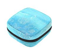 Bolsa de almacenamiento de servilletas sanitarias, bolsa de copa menstrual, bolsa de viaje para niñas, organizador de almohadillas sanitarias, concha estrella de mar azul teñido anudado