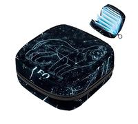 Bolsa de almacenamiento de servilletas sanitarias, bolsa de copa menstrual, bolsa de viaje para niñas, organizador de almohadillas sanitarias, horóscopo astrológico, signo del zodiaco Leo