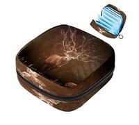 Bolsa de almacenamiento de servilletas sanitarias, bolsa de copa menstrual, bolsa de viaje para niñas, organizador de almohadillas sanitarias, ciervo del bosque
