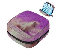 Bolsa de almacenamiento de servilletas sanitarias, bolsa de copa menstrual, bolsa de viaje para niñas, organizador de almohadillas sanitarias, vida silvestre, bosque zorro pintura al óleo