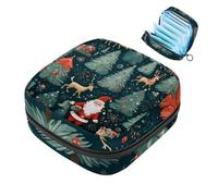 Bolsa de almacenamiento de servilletas sanitarias, bolsa de copa menstrual para niñas, bolsa de viaje de gran capacidad, organizador de almohadillas sanitarias, alce del bosque de Navidad, color 5, 1