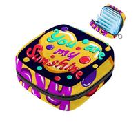 Bolsa de almacenamiento de servilletas sanitarias, bolsa de copa menstrual para niñas, bolsa de viaje de gran capacidad, organizador de almohadillas sanitarias, corazón de amor You are My Sunshine
