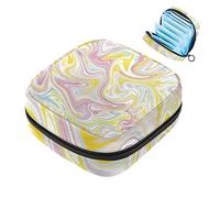 Bolsa de almacenamiento de servilletas sanitarias, bolsa de copa menstrual para niñas, de gran capacidad, organizador de almohadillas sanitarias, abstractas, coloridas, espirales psicodélicos, trippy