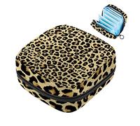 Bolsa de almacenamiento de servilletas sanitarias, bolsa de copa menstrual para niñas, de gran capacidad, organizador de almohadillas sanitarias, patrón de leopardo, sexy, poder salvaje